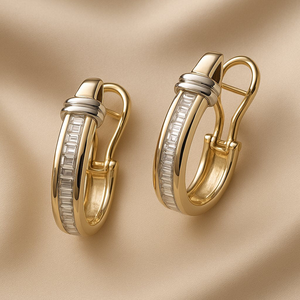 Vintage gold and diamond earrings