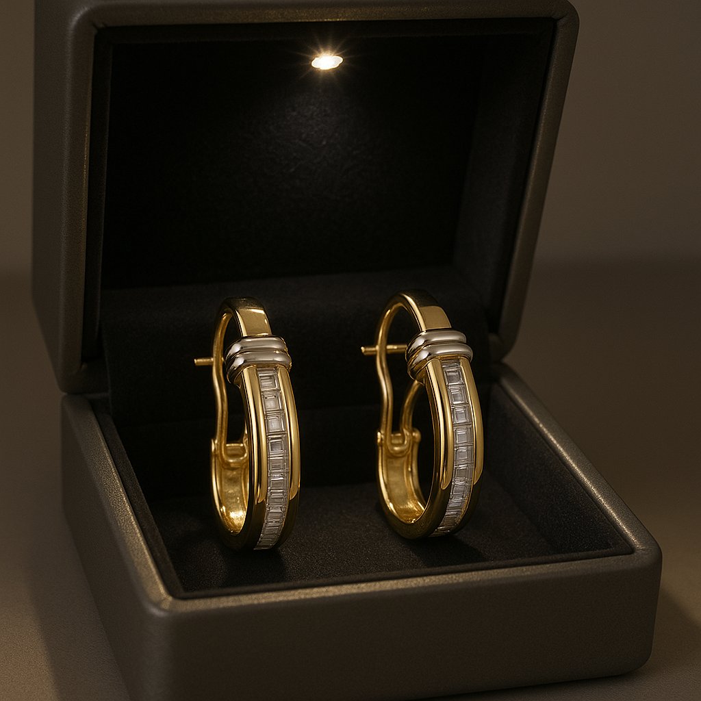 Vintage gold and diamond earrings