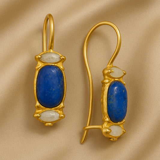 Blue Gold Earrings